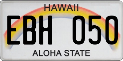 HI license plate EBH050