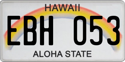HI license plate EBH053