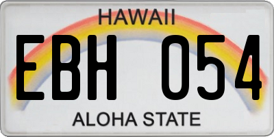 HI license plate EBH054