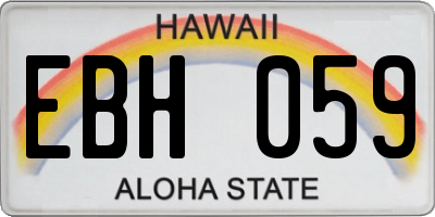 HI license plate EBH059