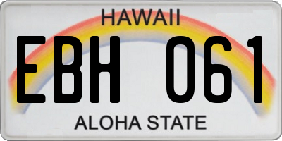 HI license plate EBH061