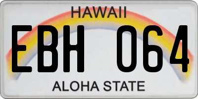 HI license plate EBH064