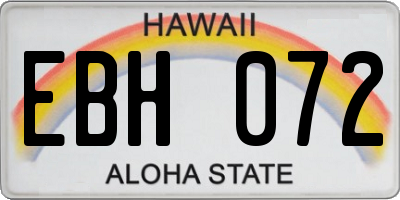HI license plate EBH072