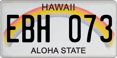 HI license plate EBH073