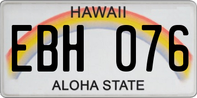 HI license plate EBH076