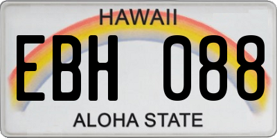 HI license plate EBH088