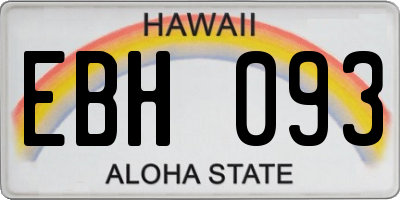 HI license plate EBH093