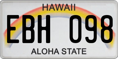 HI license plate EBH098