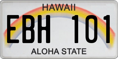 HI license plate EBH101
