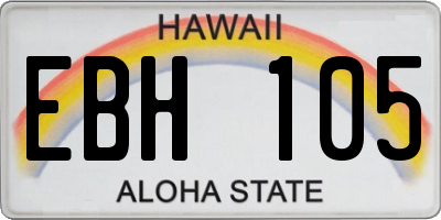 HI license plate EBH105