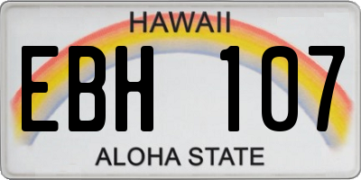 HI license plate EBH107