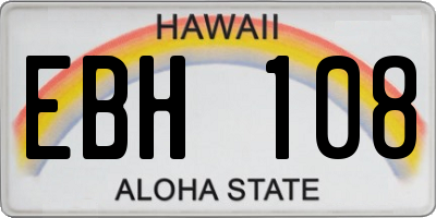 HI license plate EBH108