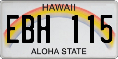 HI license plate EBH115