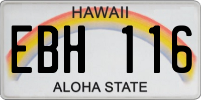 HI license plate EBH116