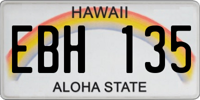 HI license plate EBH135
