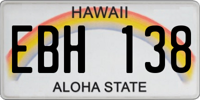 HI license plate EBH138