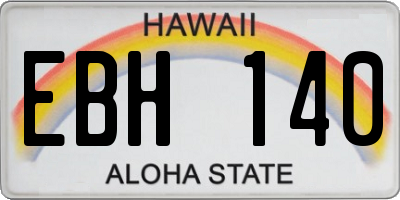 HI license plate EBH140