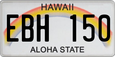 HI license plate EBH150