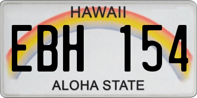 HI license plate EBH154