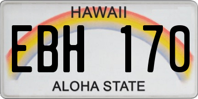 HI license plate EBH170