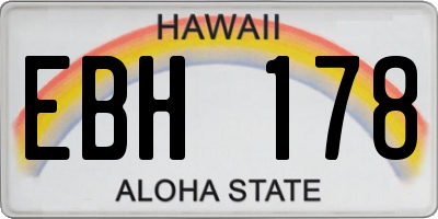 HI license plate EBH178