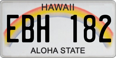 HI license plate EBH182