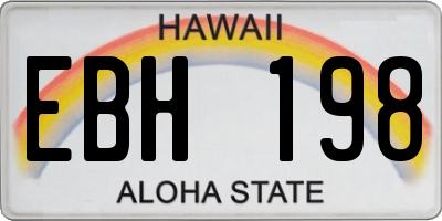 HI license plate EBH198