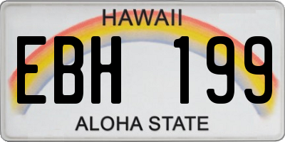 HI license plate EBH199