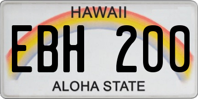 HI license plate EBH200
