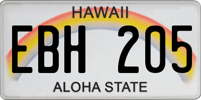 HI license plate EBH205