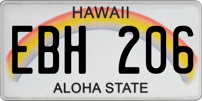 HI license plate EBH206