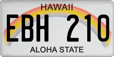 HI license plate EBH210