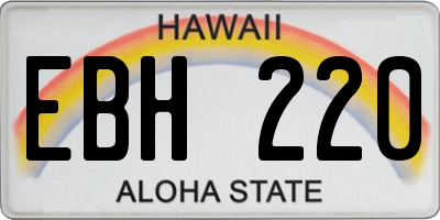 HI license plate EBH220