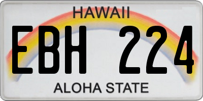 HI license plate EBH224