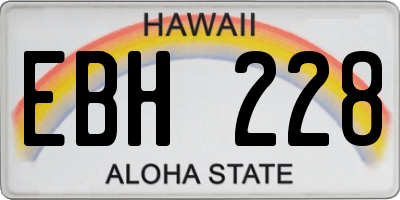 HI license plate EBH228