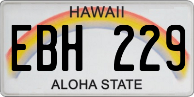 HI license plate EBH229