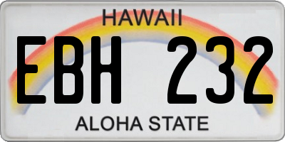 HI license plate EBH232