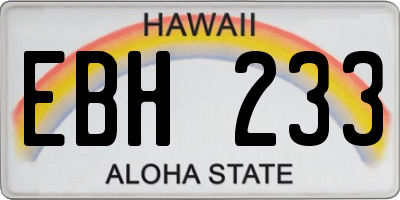 HI license plate EBH233