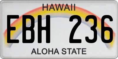 HI license plate EBH236