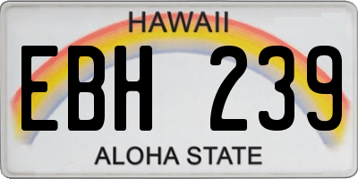 HI license plate EBH239