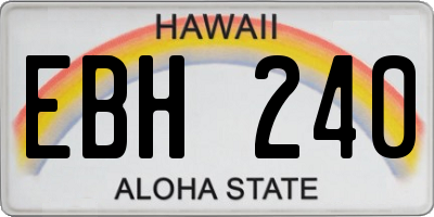 HI license plate EBH240