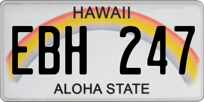 HI license plate EBH247