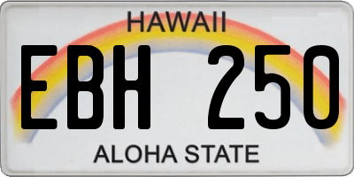 HI license plate EBH250
