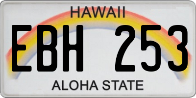 HI license plate EBH253