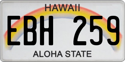 HI license plate EBH259