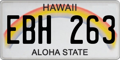 HI license plate EBH263