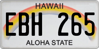 HI license plate EBH265
