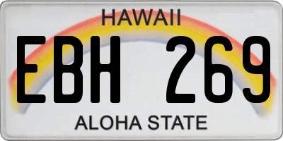HI license plate EBH269