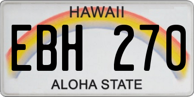 HI license plate EBH270