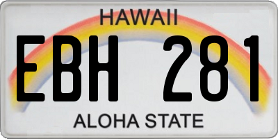 HI license plate EBH281